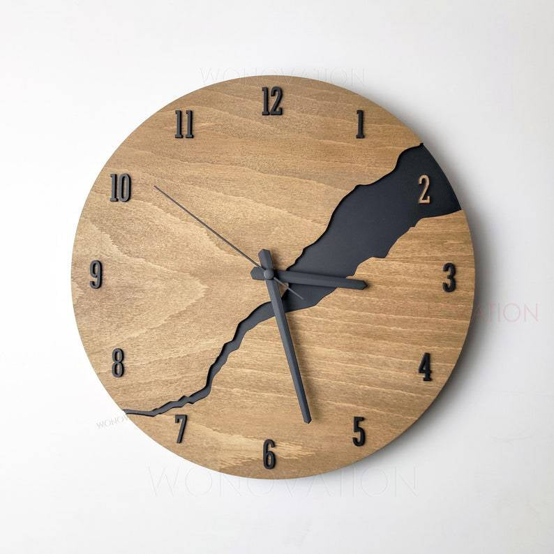 Unique Black Modern Wall Clock - Cofik