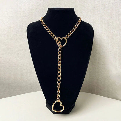 Edgy Black Heart Pendant Necklace