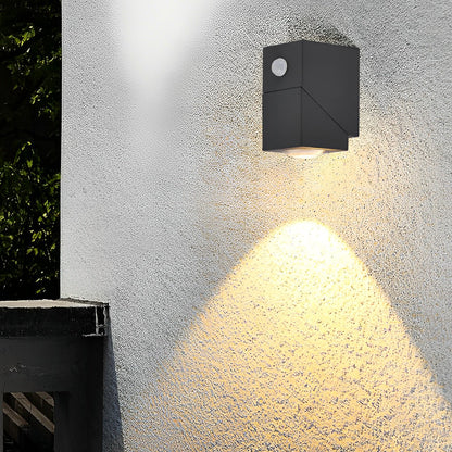 Motion Sensor Outdoor LED Wall Light Black Adjustable