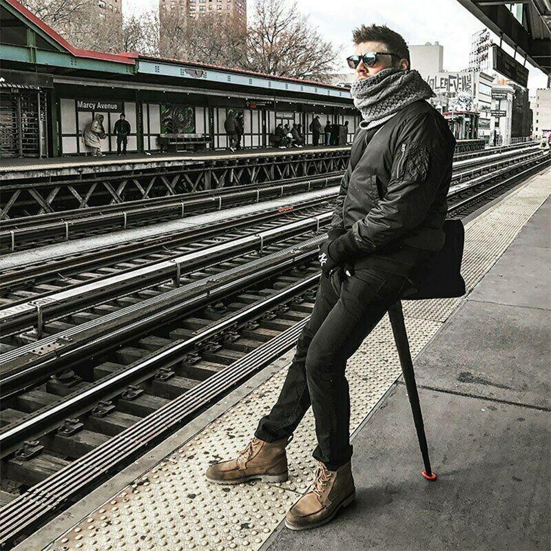 Portable Folding Walking Stick with Built-in Seat