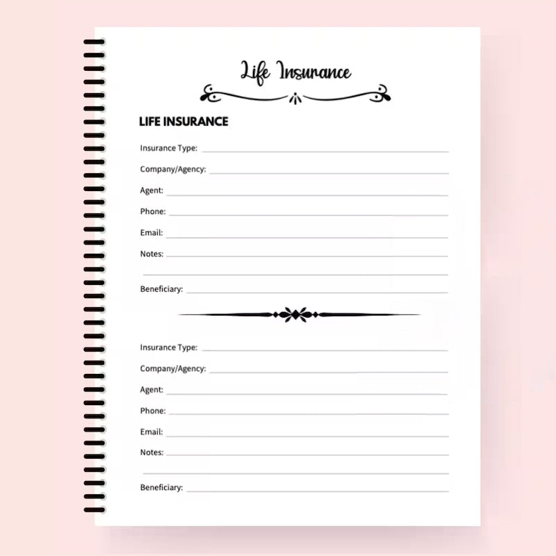 Funeral Life Planner Notebook