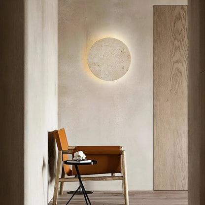 Natural Rock Style Circular Wall Lamp