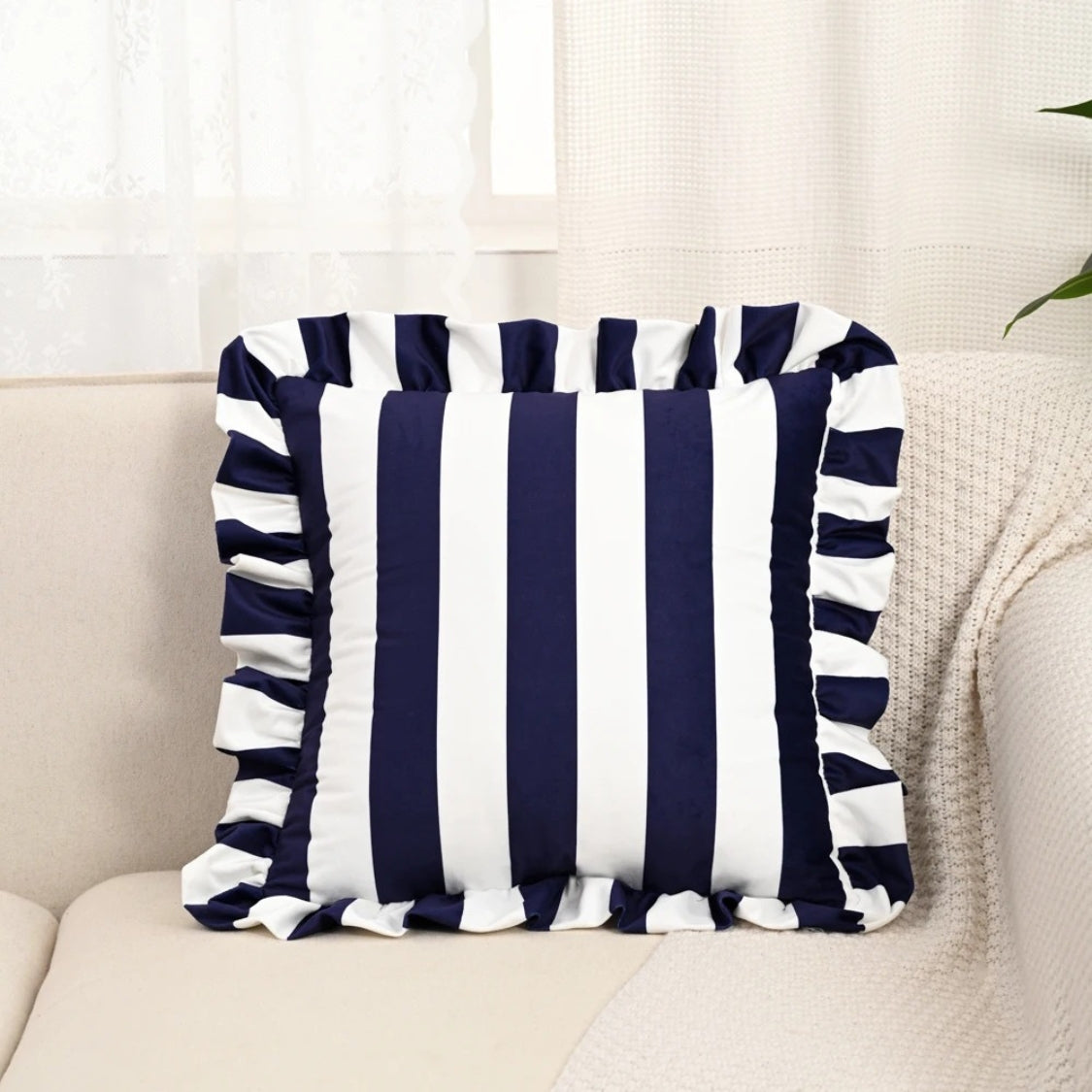 Vintage Floral Ruffled Pillow Cover