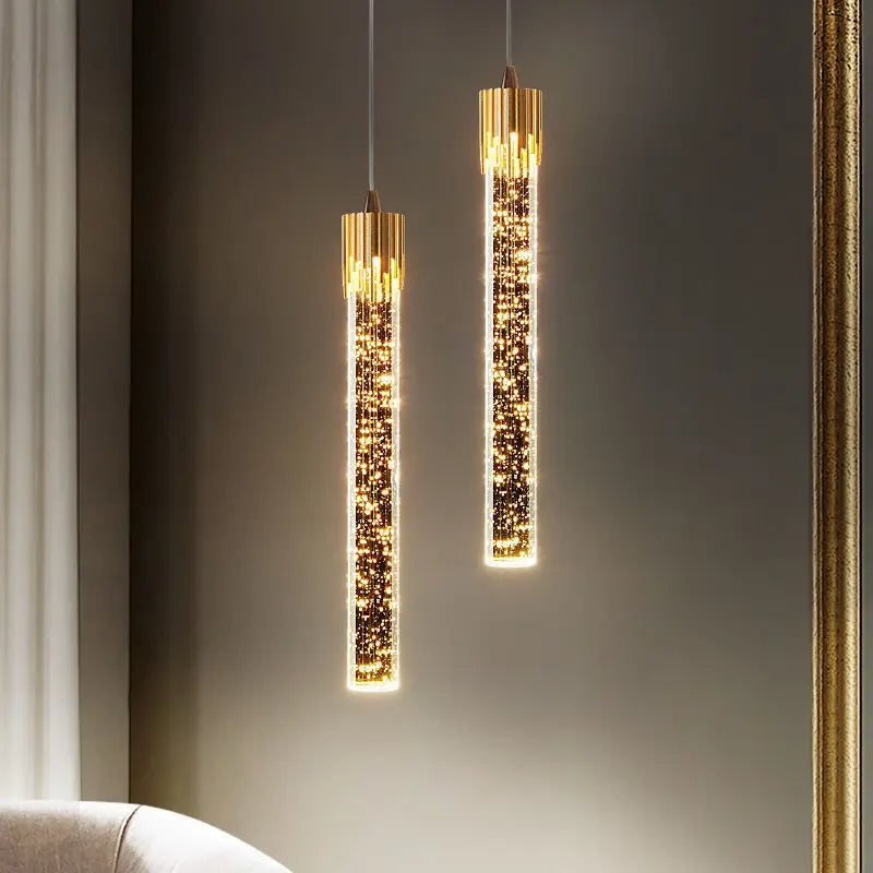 Clear Glass Pendant Light in Sleek Cylinder Design