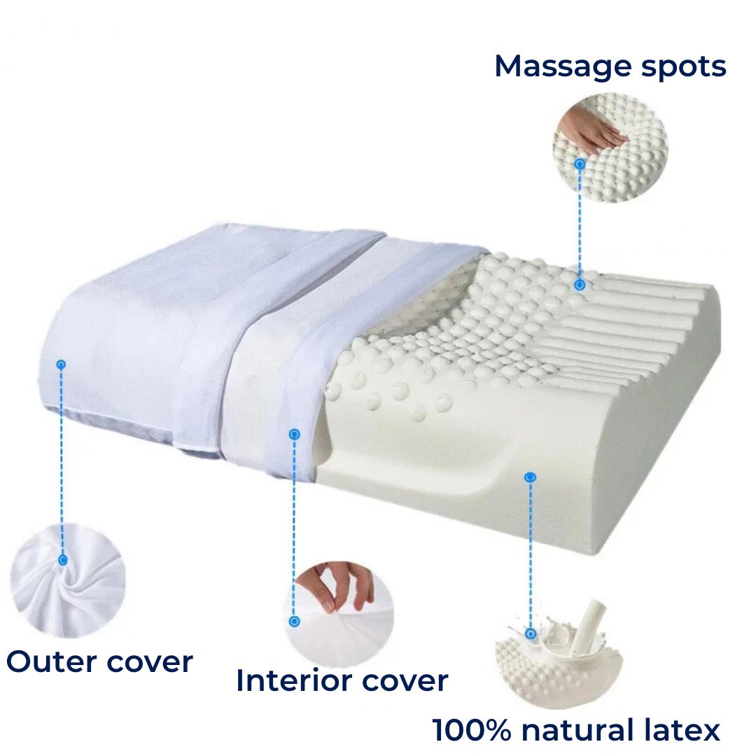 Natural Latex Orthopedic Neck Pillow for Back Support