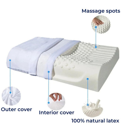 Natural Latex Orthopedic Neck Pillow for Back Support