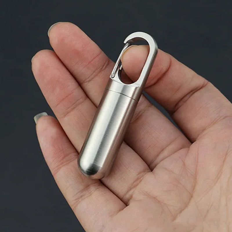 Travel Mini Pill Box Stainless Steel Case