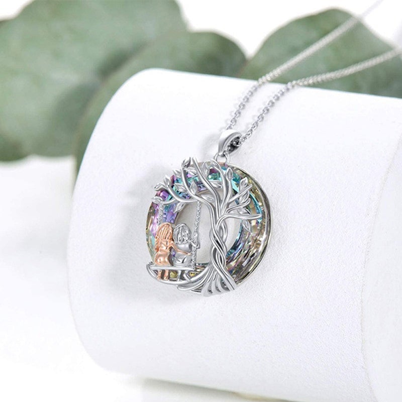 Sparkling Crystal Tree of Life Pendant Necklace