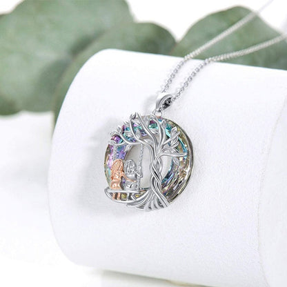 Sparkling Crystal Tree of Life Pendant Necklace