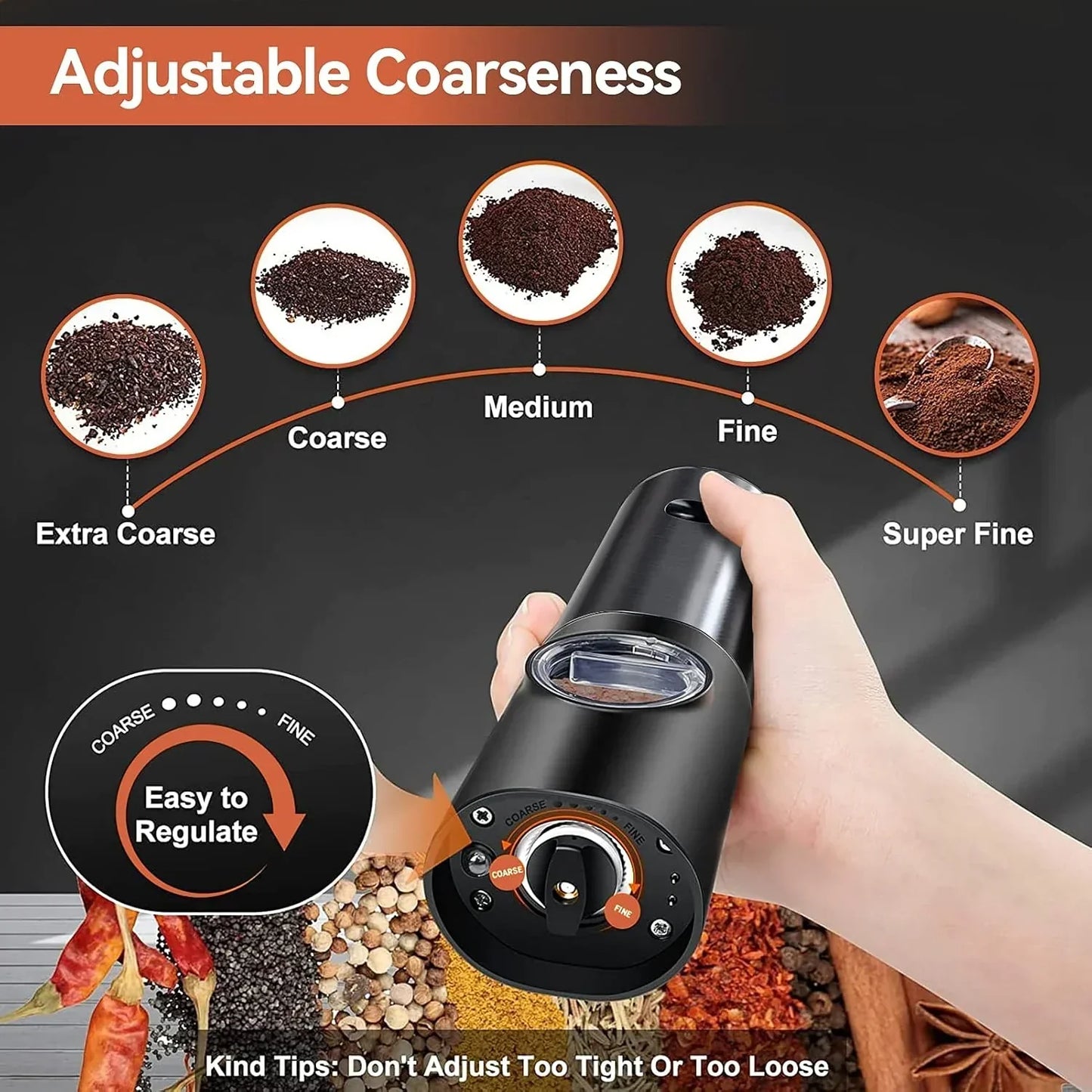 Automatic Salt and Pepper Mill – Cordless Grinder