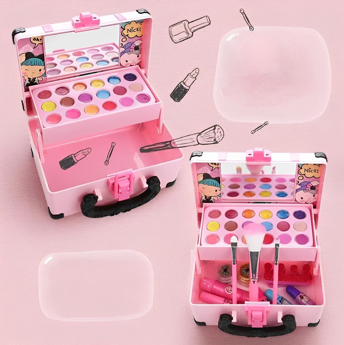 Fun Kids Makeup Set - Easy Wash Face Paint