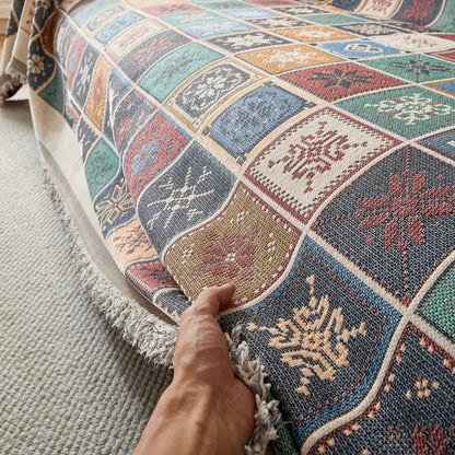 Cozy Bohemian Knit Couch Slipcover