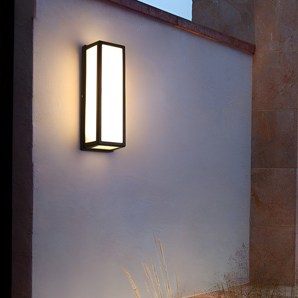 Outdoor Slim LED Motion Activated Black Wall Light