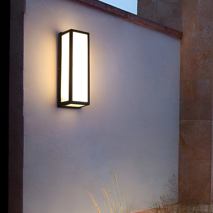 Outdoor Slim LED Motion Activated Black Wall Light
