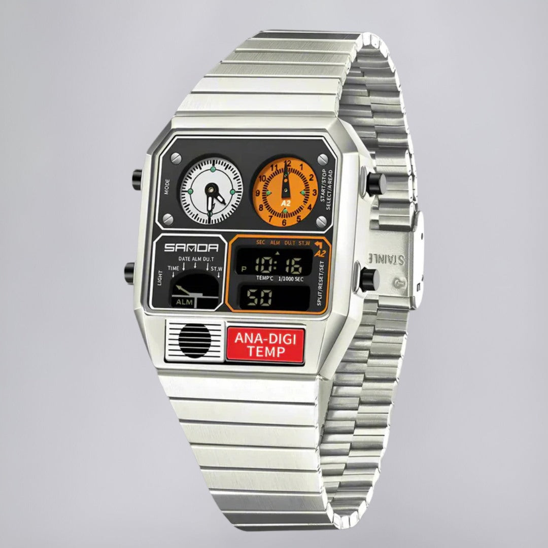 Vintage Style Double Display Wrist Watch