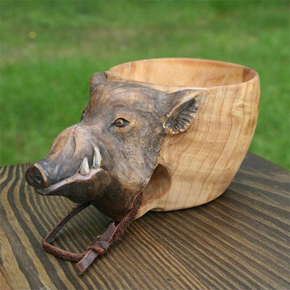 Unique Wooden Animal Coffee Mug