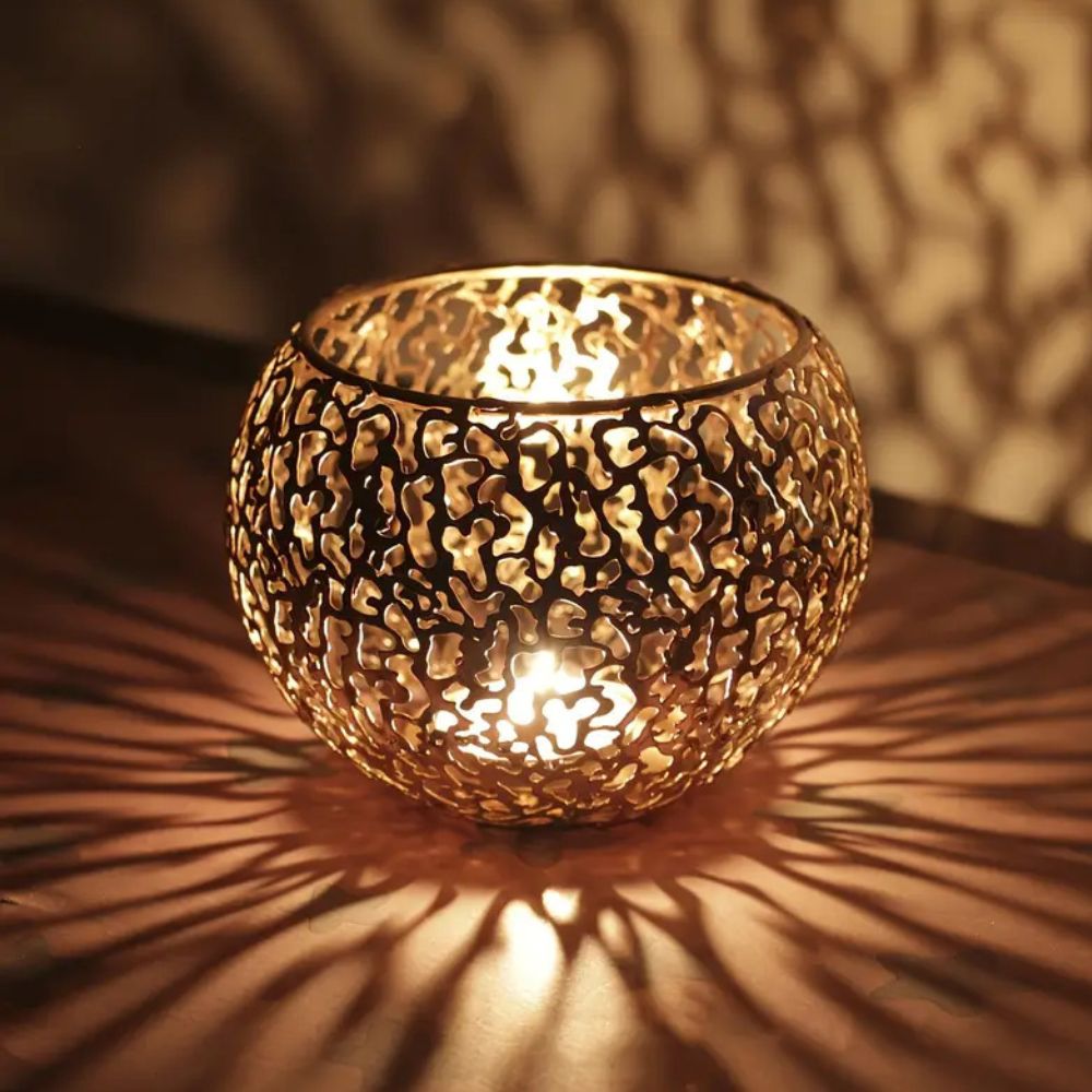 Clear Round Glass Candle Holder