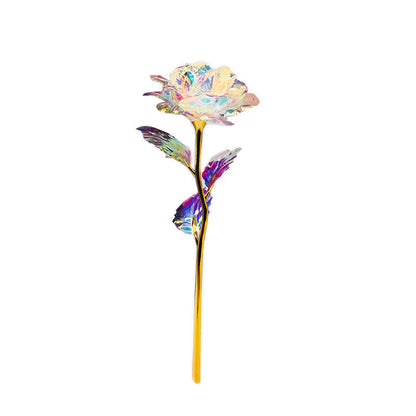 Sparkling Pink Valentine's Day Rose Figurine