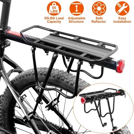 Fast-Release Metal Bicycle Rear Carrier with Reflector Plate