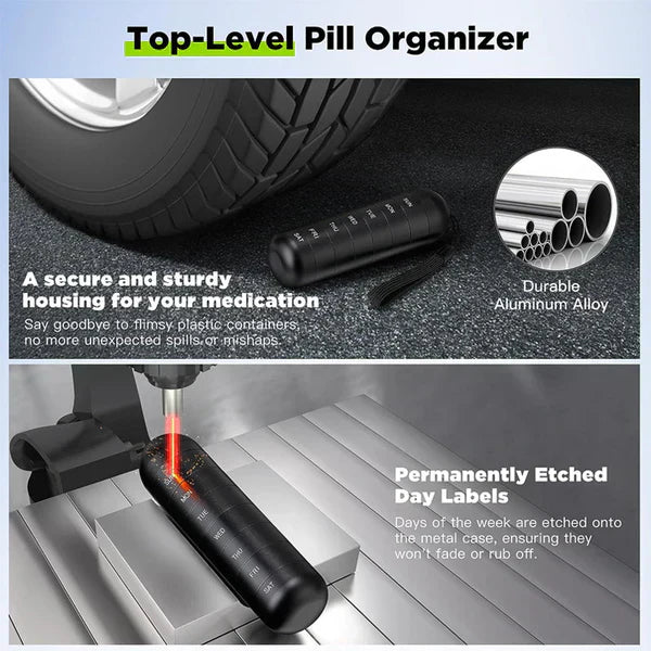 Waterproof Daily Pill Box with 7 Day Organizer