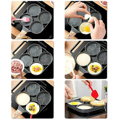 Non-Stick Four Egg Pan, Easy Breakfast Frying Skillet