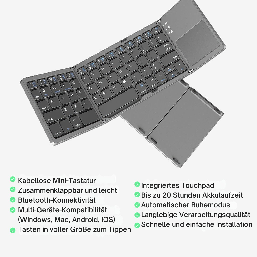 Portable Wireless Keyboard with Touchpad