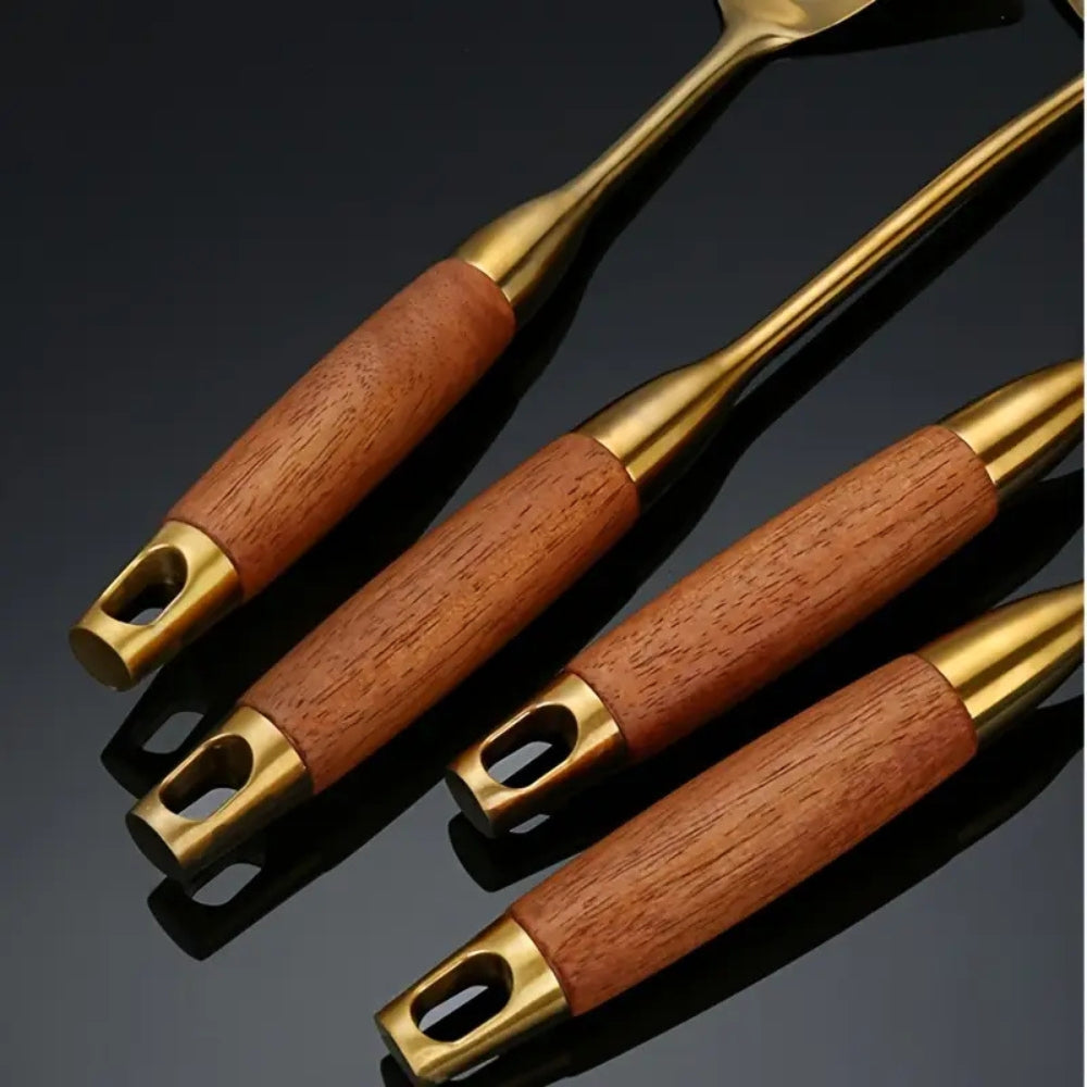 Premium Golden Cooking Utensil 6 Piece Set