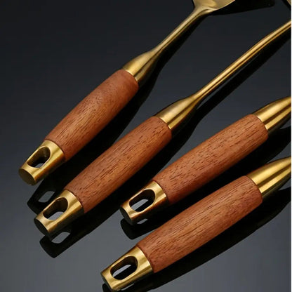 Premium Golden Cooking Utensil 6 Piece Set