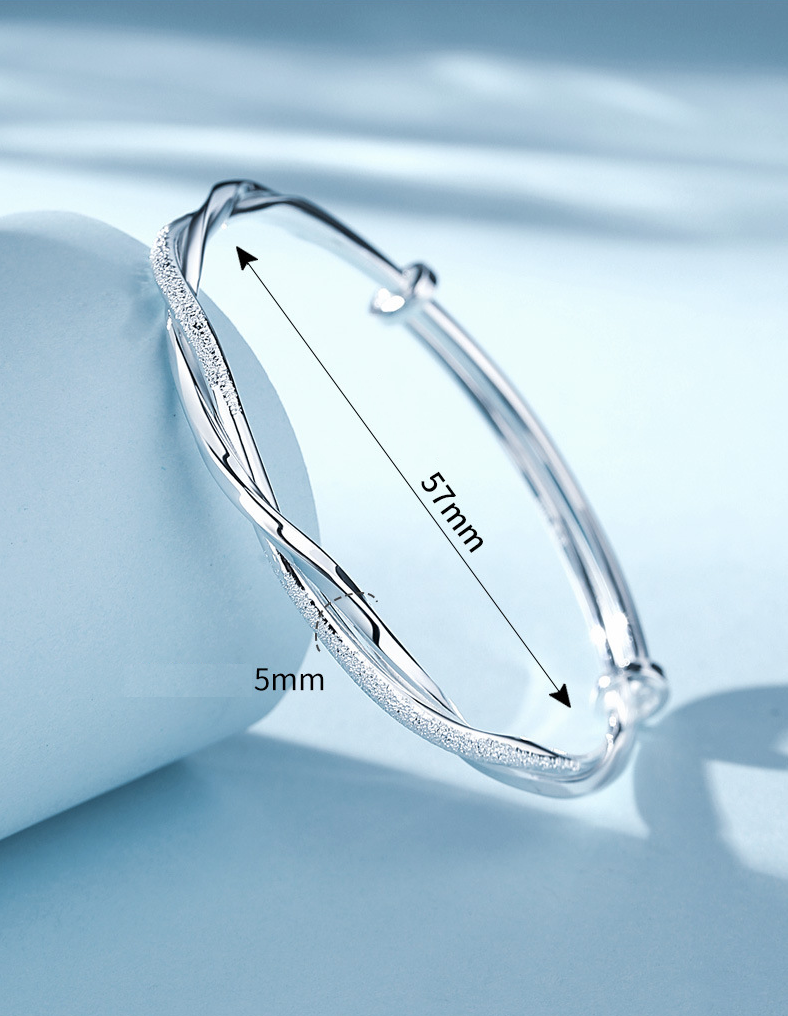 Sleek Sterling Silver Twist Bracelet