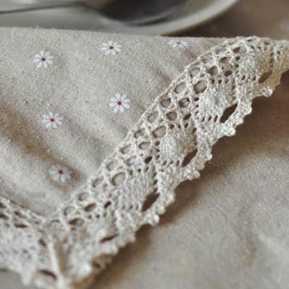 Floral Pattern Cotton Table Cloth
