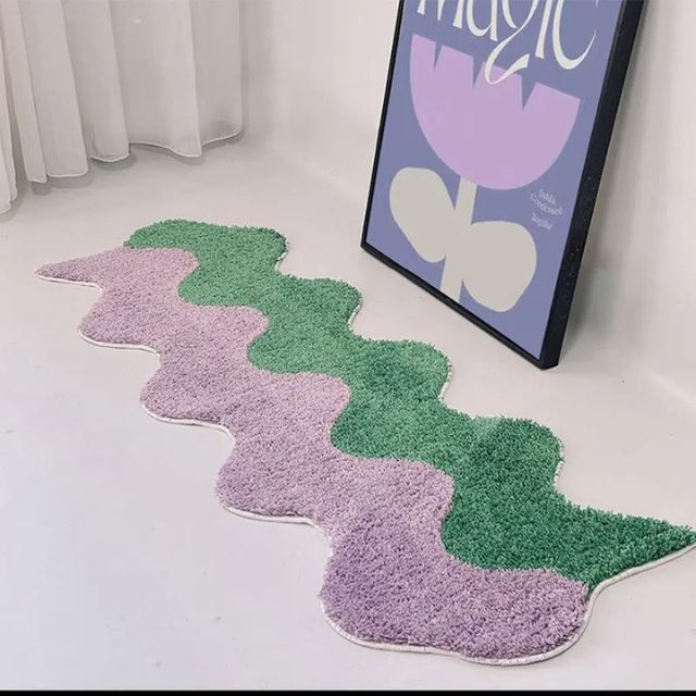 Vibrant Multi-Colored Area Rug Cotton Blend