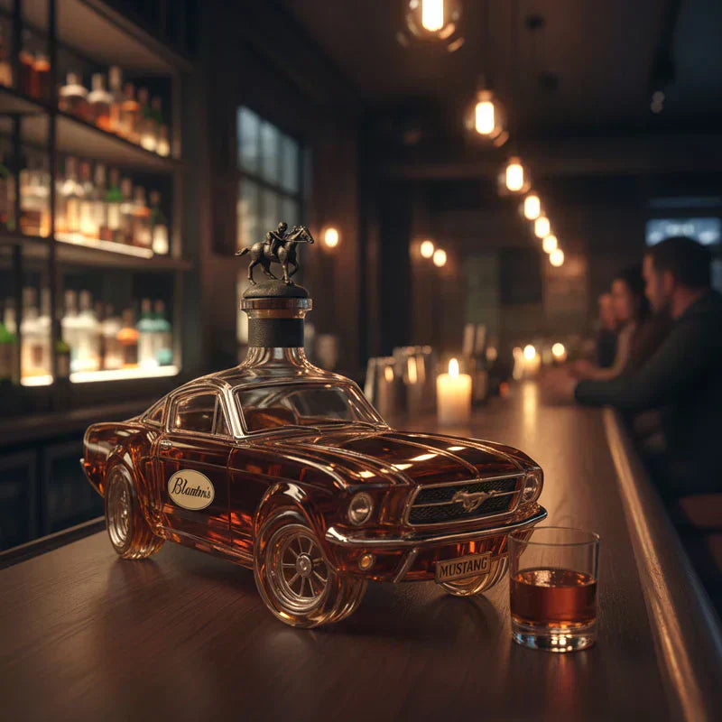 Unique Bronco Engraved Whiskey Flask