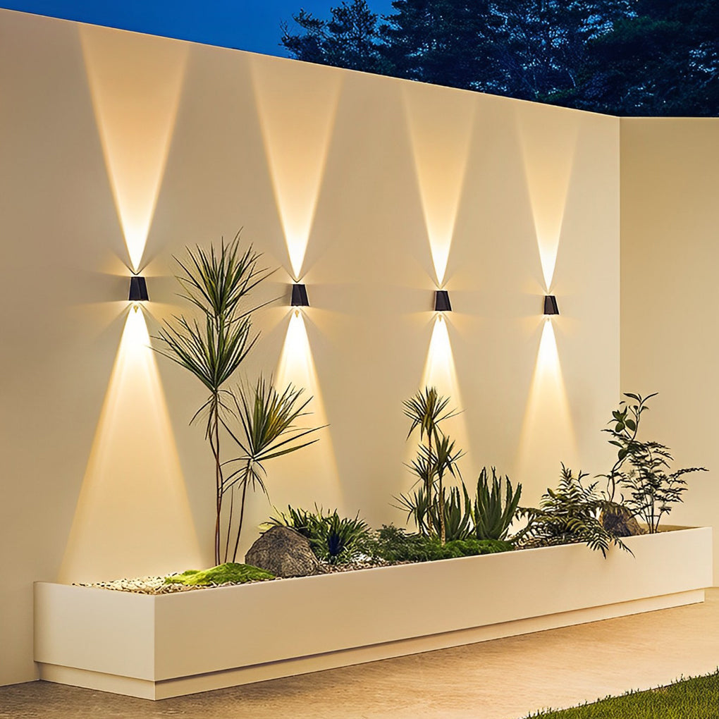 Outdoor LED Solar Powered Black Wall Lamps