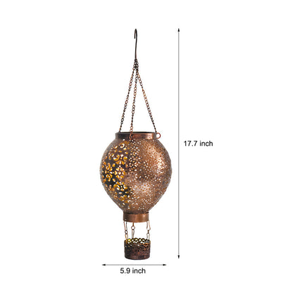 Outdoor Solar Powered Metal Lantern Hanging Garden Light