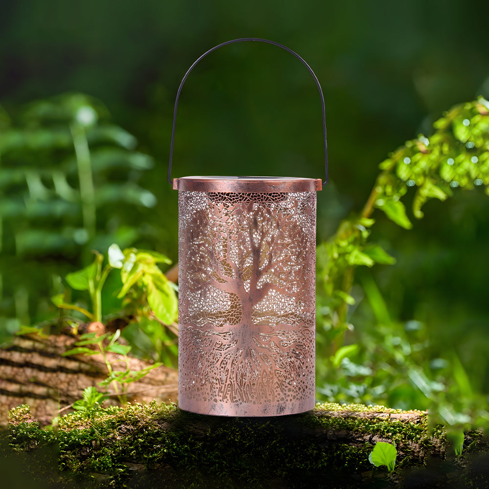 Outdoor Solar Powered Hanging Lanterns Set