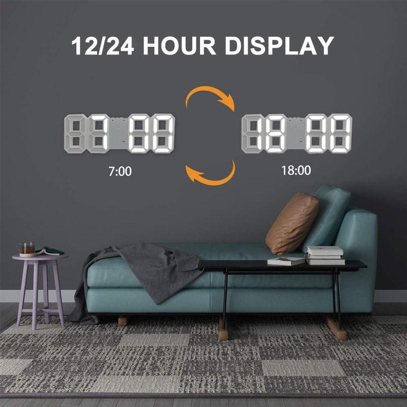 Modern 3D LED Alarm Clock Radio