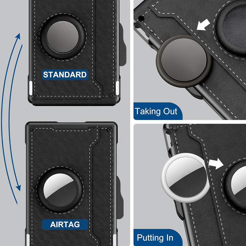 Premium Leather AirTag Wallet Card Holder