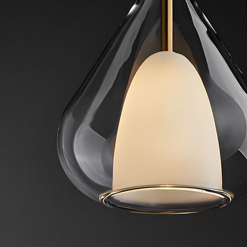 Modern Glass Pendant Light with Raindrop Shade
