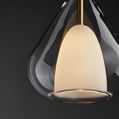 Modern Glass Pendant Light with Raindrop Shade