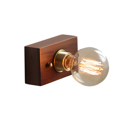 Classic Wooden Wall Light with Chain Switch
