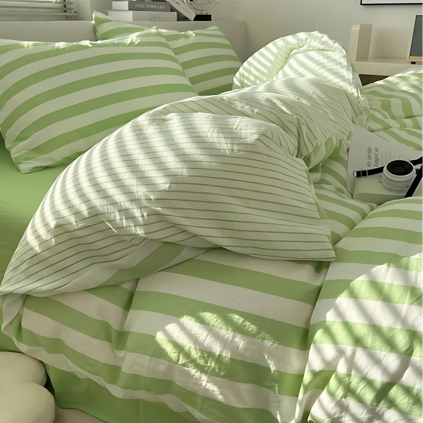 Timeless Stripe 4 Piece Bed Sheet Set Duvet Cover