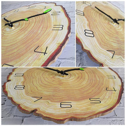 Natural Wood Round Wall Clock