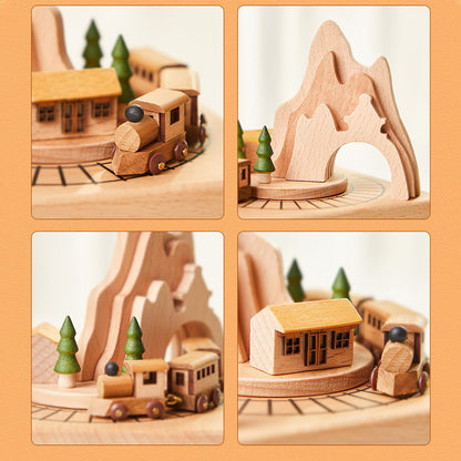 Unique Handcrafted Wood Music Box Turntable