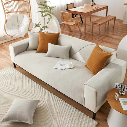 Plush Check Soft Sofa Slipcover Furniture Protector