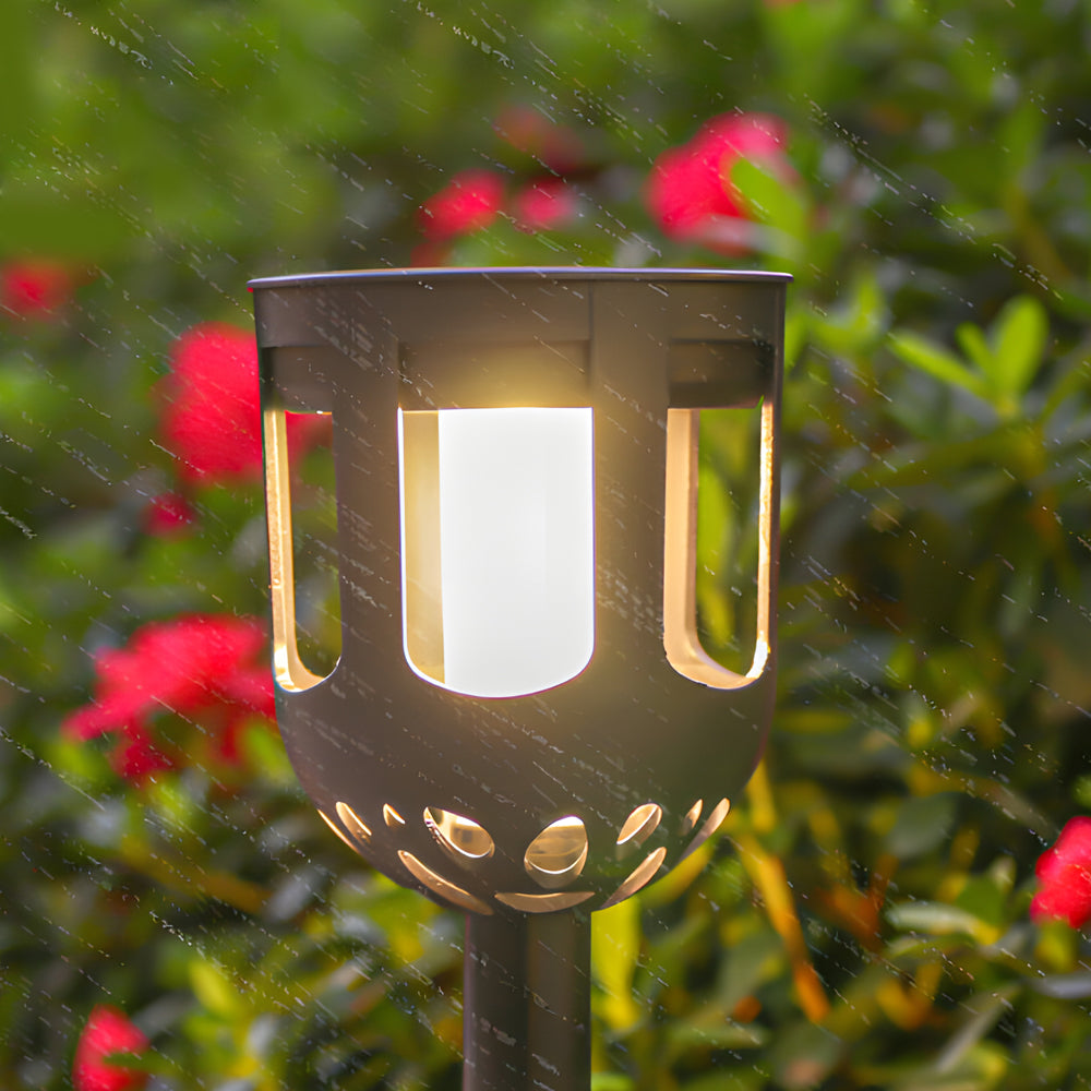 4-Pack Wireless Black Outdoor Solar Powered Lamp Set