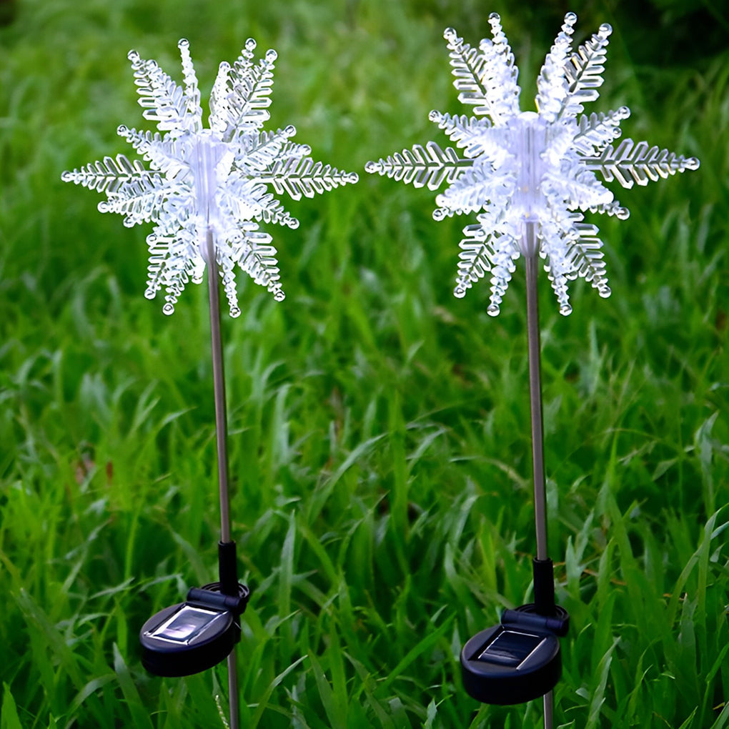 2PCS Colorful Ice Decor Waterproof Solar LED Garden Light