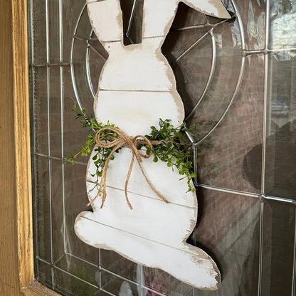 Colorful Wooden Easter Bunny Door Hanger