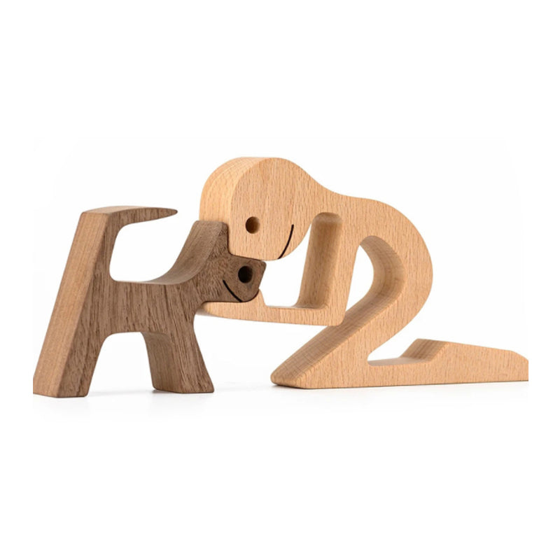 Handcrafted Wooden Pet Figurine Decor