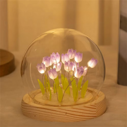 Colorful LED Tulip Bedside Table Lamp