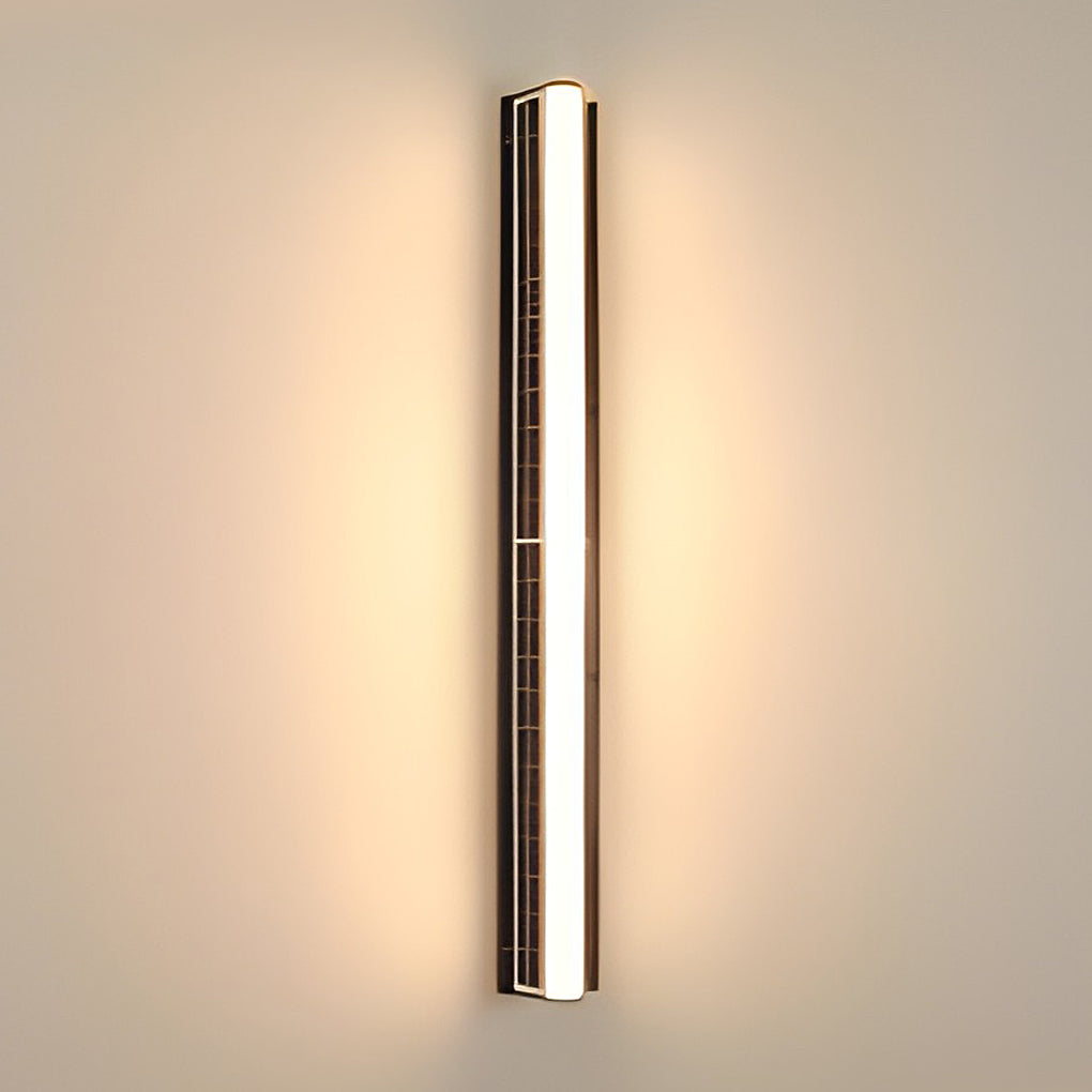 Outdoor LED Solar Wall Lamp Waterproof Modern Linear Light